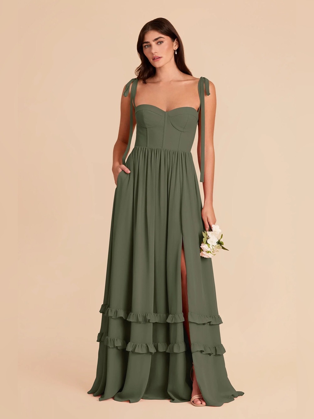 Birdy Grey Evelyn Dress Chiffon Olive